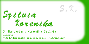 szilvia korenika business card